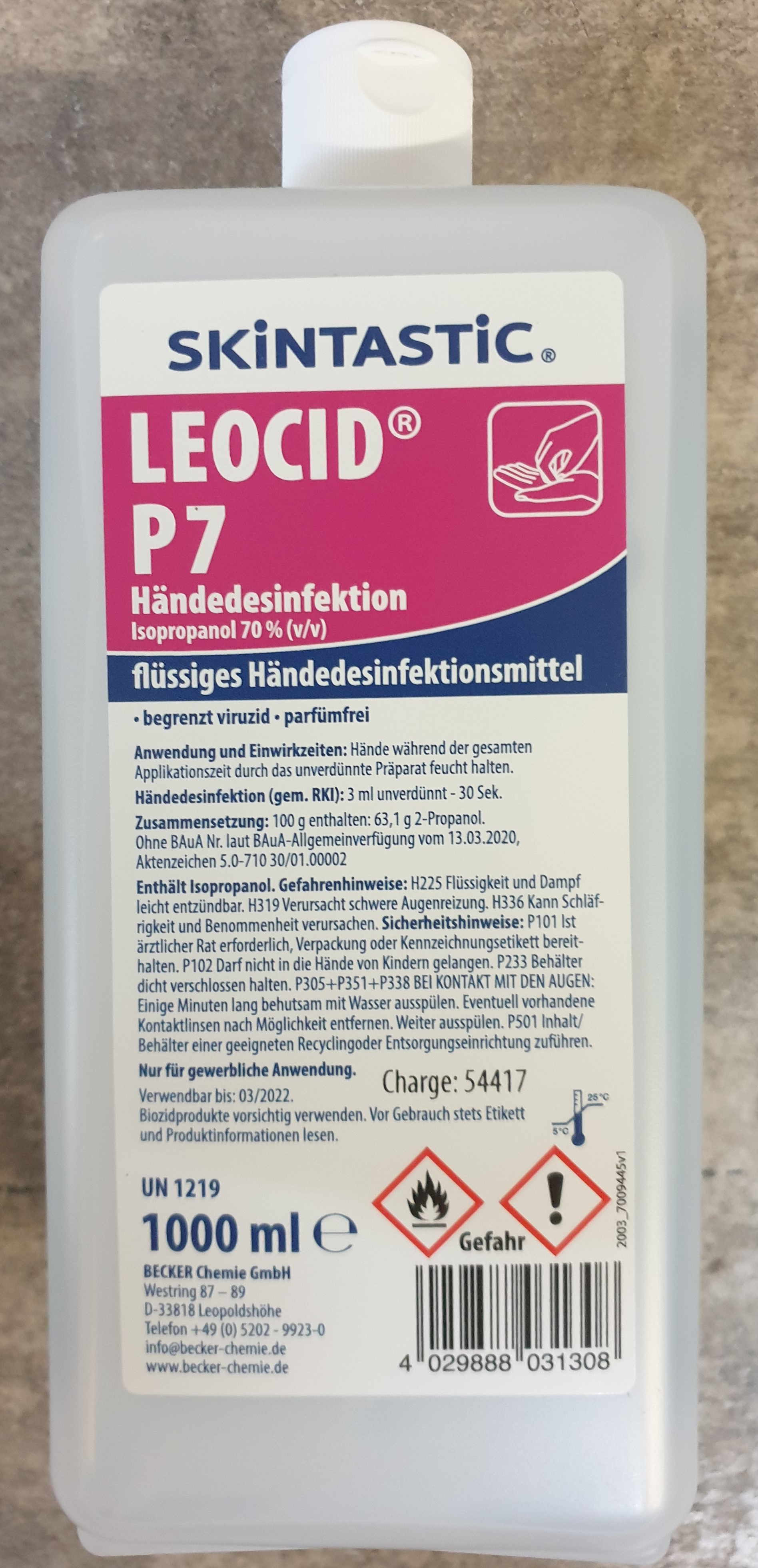 Leocid Händedesinfektion 1000 ml Flaschen