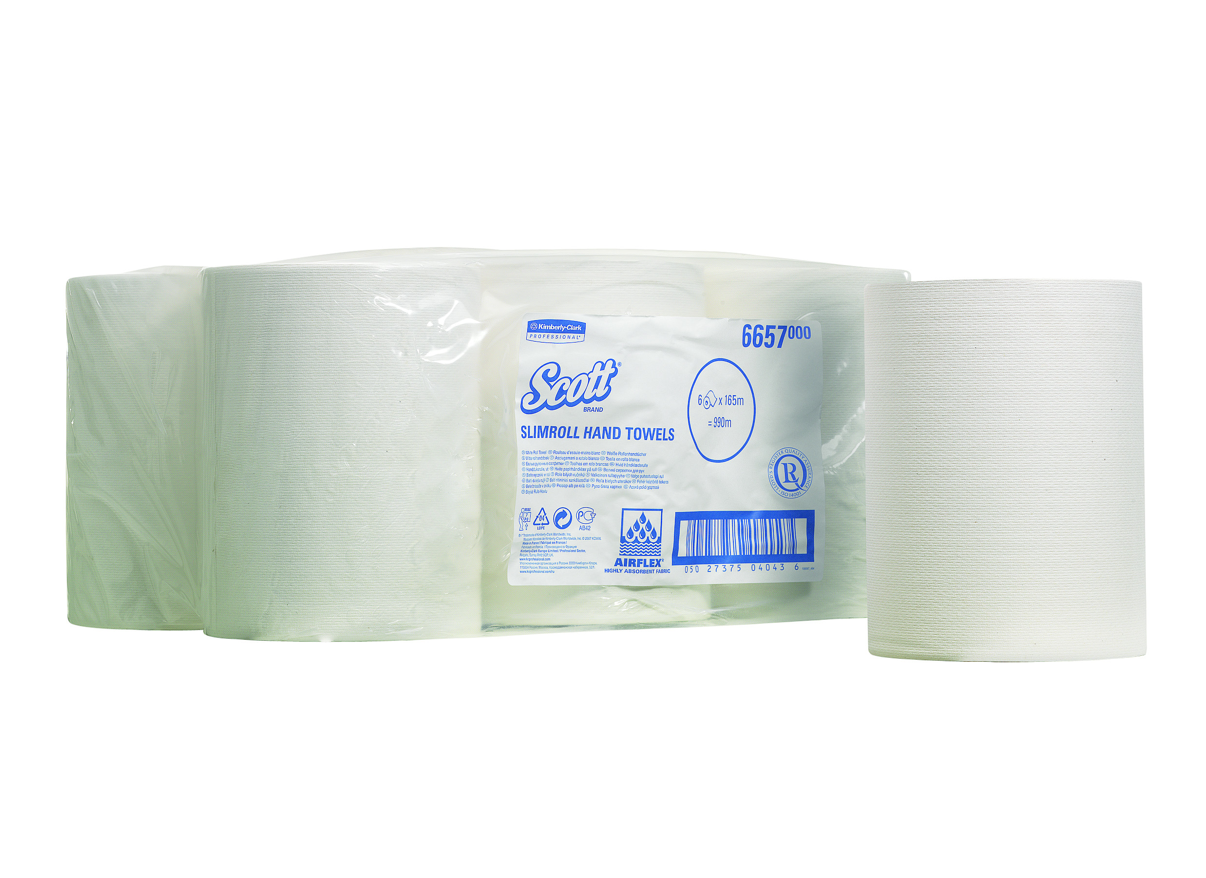 Handtuchpapierrolle KC 6657, weiß, 1-lagig