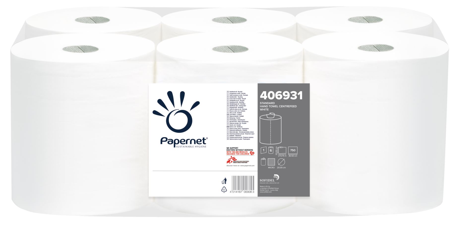 Handtuchpapierrollen Papernet 406931, 1-lagig